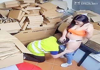 Coworkers Secret Warehouse Sex Session in Risky Location